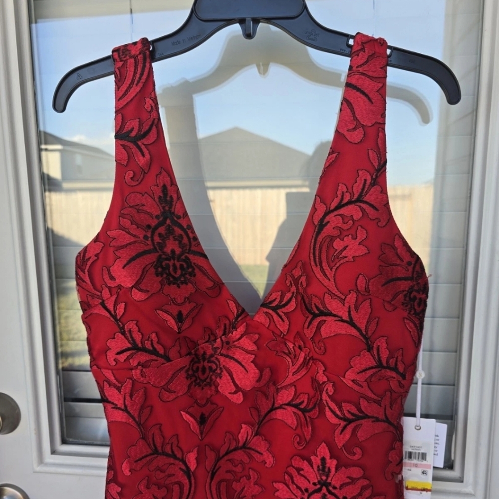 139 Siena V-Neck Dress Sz 10 Women Embroidered-Mesh Sleeveless New Holiday - Picture 6 of 14